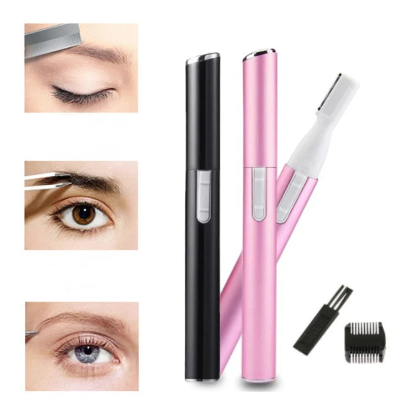 Electric Mini Eyebrow Trimmer Shaver Hair Removal Facial Neck Body Arms Legs Blur - Rechargeable Personal Grooming Kit