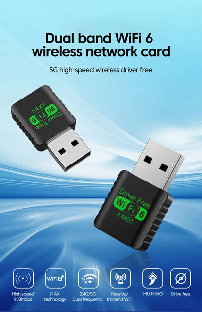 900Mbps USB WiFi Bluetooth 5.4 Adapter 2in1 Dongle Dual Band 2.4G 5GHz USB WiFi 6 Network Wireless Wlan Receiver DRIVER FREE