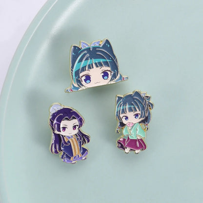 Maomao Light Novel Brooch Enamel Pins  Cute Japanese Anime Cartoon Character Brooches Lapel Badge Jewelry Gift for Fans Friends