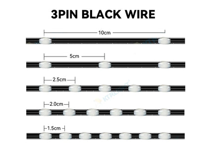 3pin DC5V/12V black LED pixel light string WS2811 RGB programmable light string holiday atmosphere light Christmas light string