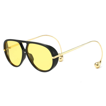 2025 European and American Fashion Sunglasses Male Pilot Double Beam Large Frame Metal New Sunglasses Female