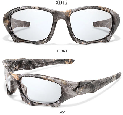 Photochromic Cycling Sunglasses Men Outdoor Sports Tactical Camouflage Goggles Vintage Driving Riding Fishing Windproof