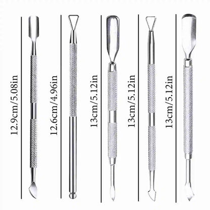 Nail Professional Stainless Steel Nail Cutter Scissor Nippers Muti Function Cuticle Pusher Remover Nail Care Manicure Tools Kits
