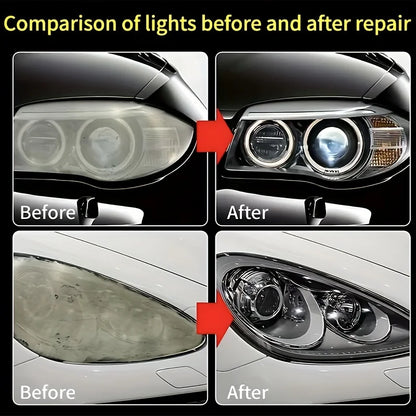 Car Headlight Restoration Polishing Kit - Scratch Remover & Oxidation Cleaner Repair Paste for Headlamp Assembly