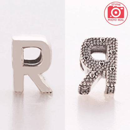 Silver 925 26 Letter A-Z Alphabet Charm Fine Beads Fit Original Charms Silver Bracelet DIY Fine Jewelry for Women Gifts Making