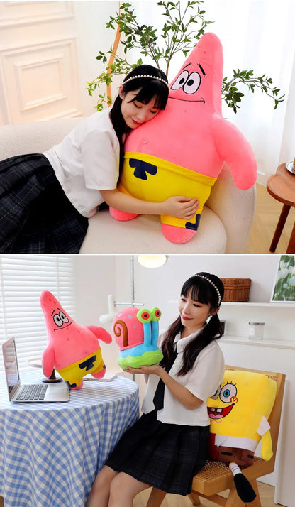 35cm SpongeBob Patrick Star Gary Squidward Tentacles Plush Dolls Stuffed Animals Bag Hangings Christmas Birthday Gifts For Kids