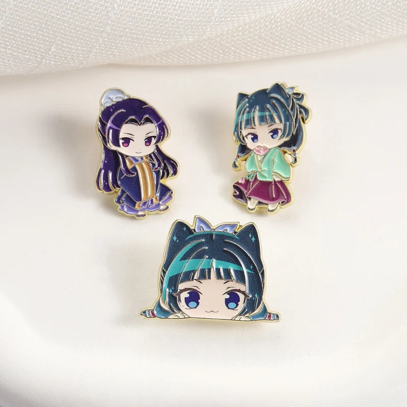 Maomao Light Novel Brooch Enamel Pins  Cute Japanese Anime Cartoon Character Brooches Lapel Badge Jewelry Gift for Fans Friends