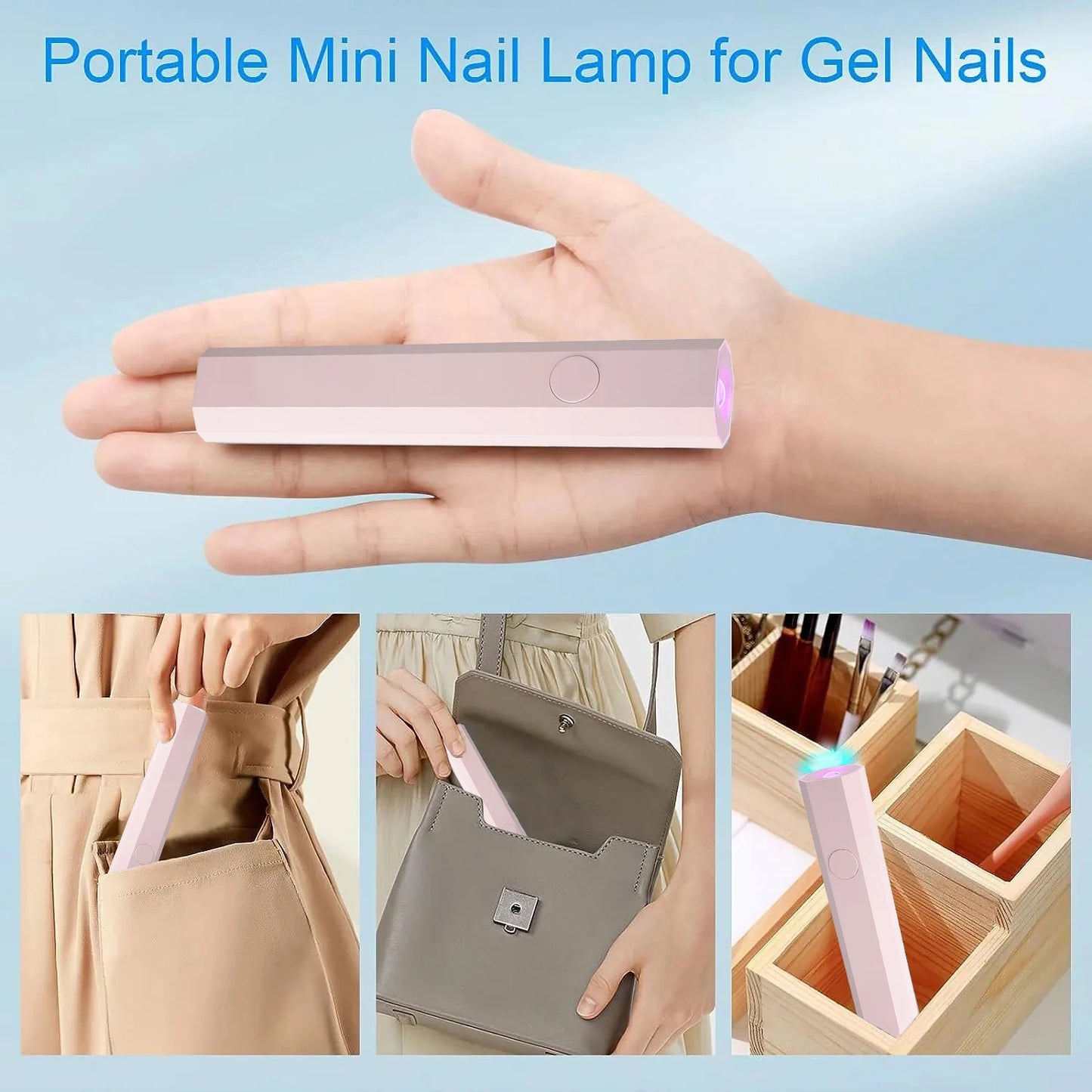 YIKOOLIN UV Light for Gel Nails Mini UV Nail Lamp Professional LED Light for Curing Gel Polish 2 Timing Modes for DIY Home Salon