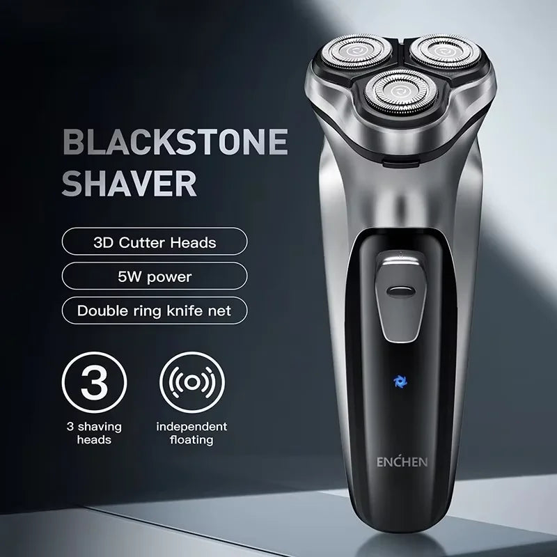 Blackstone Electrical Rotary Shaver for Men 3D Floating Blade Washable USB Rechargeable Shaving Beard Machine