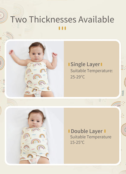 Bilayer Baby Wrap Blanket Newborn Baby Swaddle Tie Anti Startle Jump Blanket Summer Thin Cotton Soft Diaper Changing Blanket