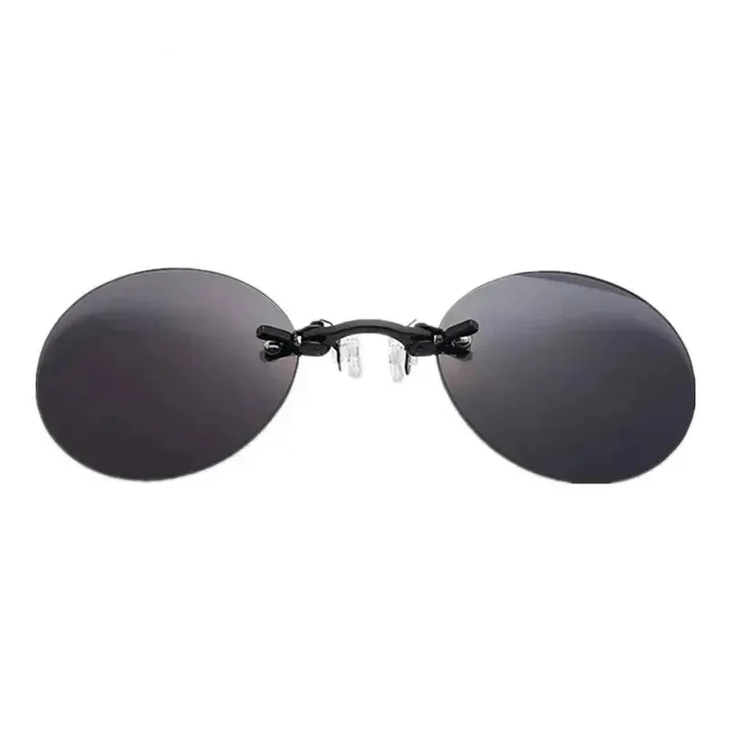  VIEWRING1-2PCS Clip On Nose Glasses Round Rimless Matrix Morpheus Sunglasses Mini Frameless Vintage Men Eyeglasses