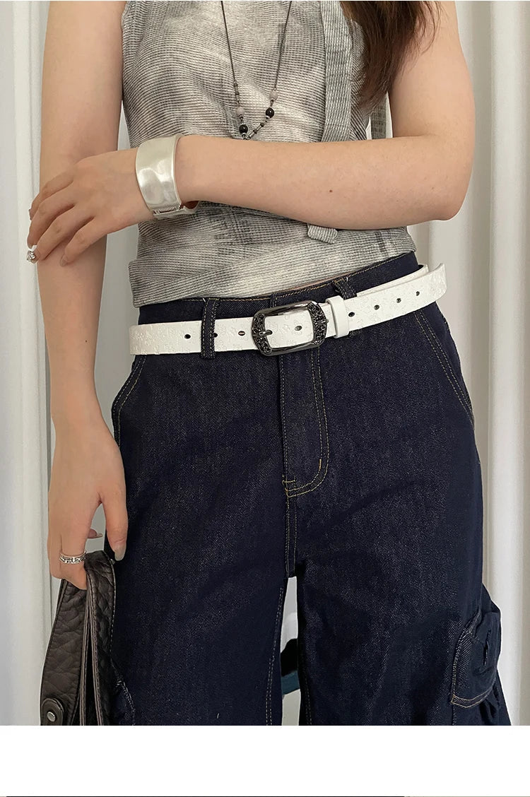 Retro Ethnic Style Butterfly Printed Red Belt For Women New In 2025 Versatile Belt With Jeans Belt Decoration