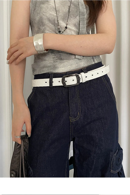 Retro Ethnic Style Butterfly Printed Red Belt For Women New In 2025 Versatile Belt With Jeans Belt Decoration