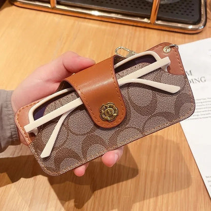 Portable Glasses Case with Keychain - Protective Storage Bag for Myopia Glasses And Sunglasses - Daily & Travel Essential