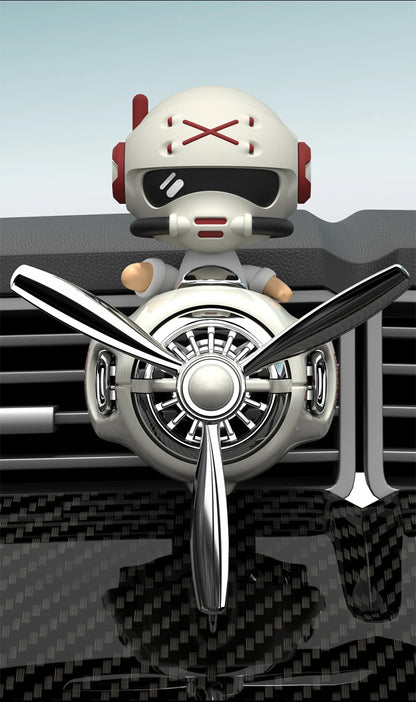 Head shake rotating propeller plane cool bear pilot car air fresheners accessories decoration fun diffuser perfume fragrance men