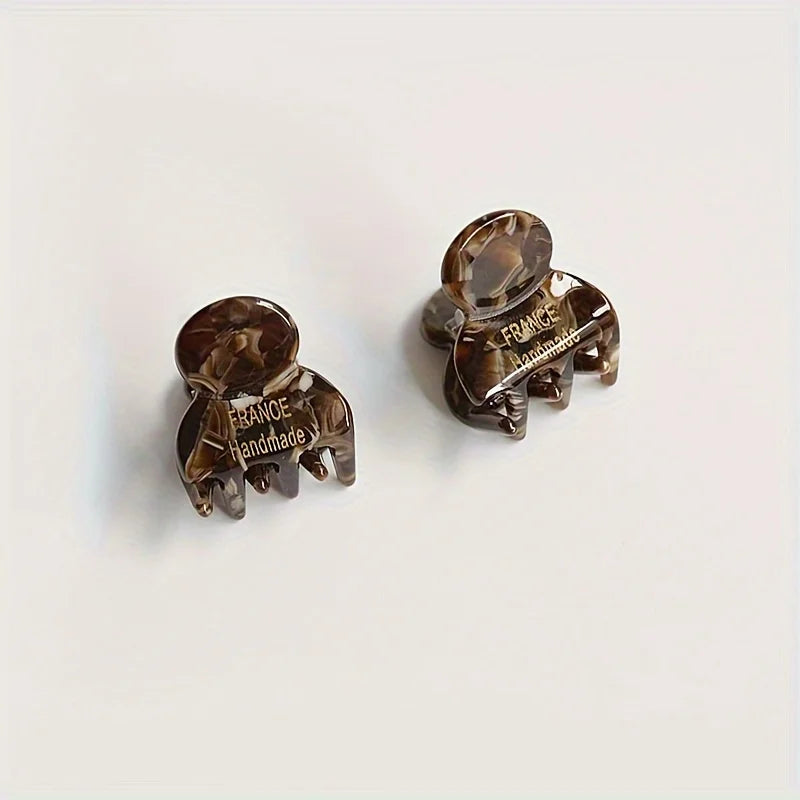 2pcs/set Mini Acetate Hair Claw Side Pins Small Size Shark Clip Sweet Cute Elegant Hairpin Hair Clips Women Hair Accessories