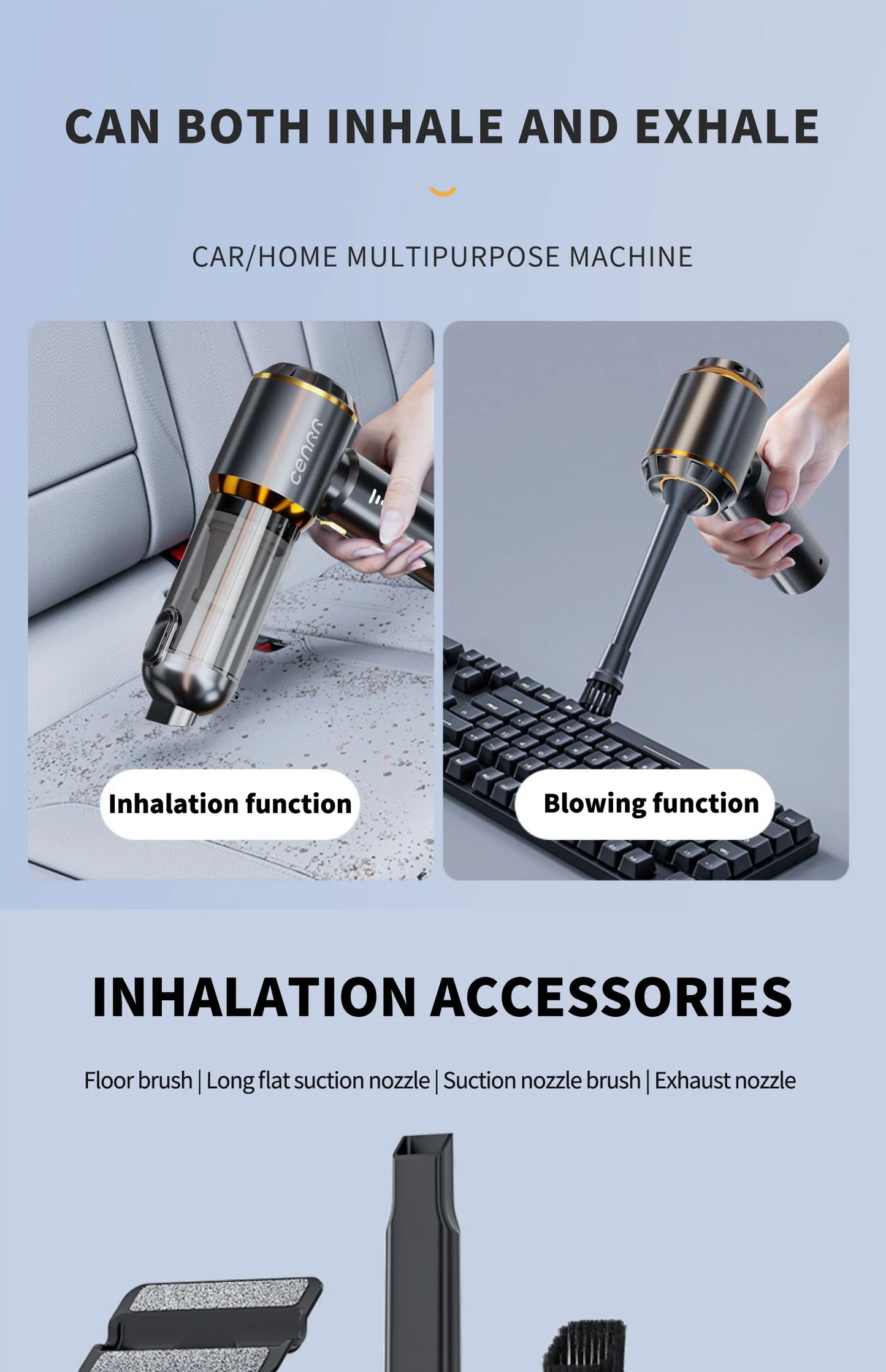 CENRR 998000PA Car Vacuum Cleaner Strong Suction Cordless Wireless Cleaner Handheld Portable Vacuum Cleaner Cleaning Machine