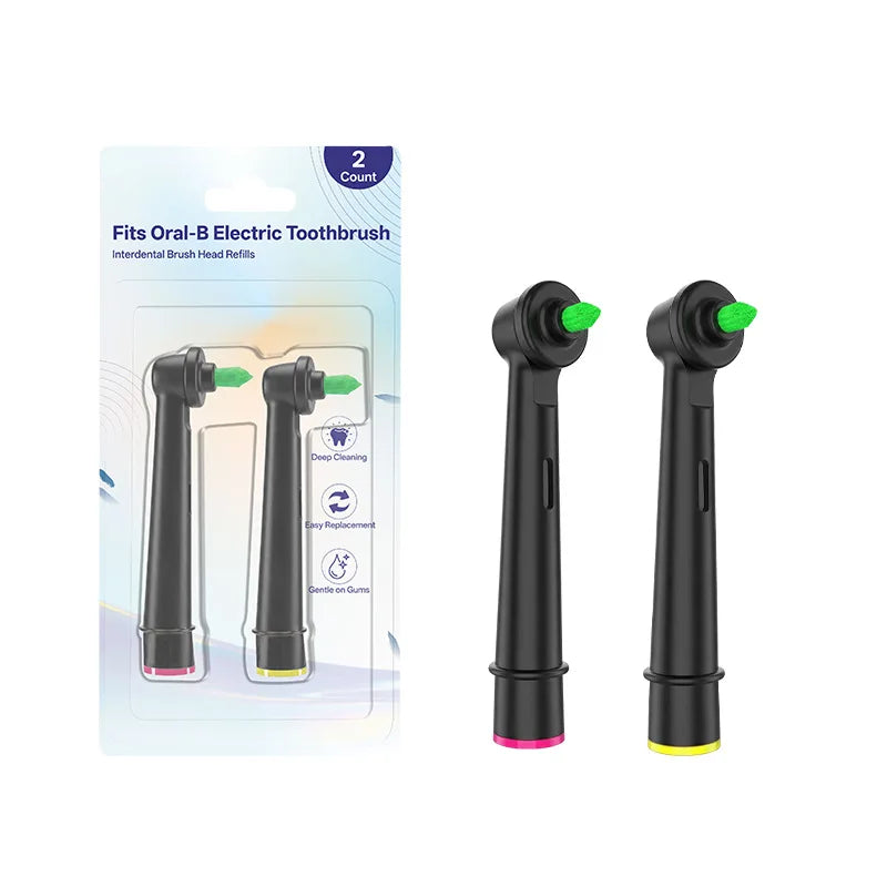 Compatible with Oral B Electric Toothbrush Brush Heads 2Pcs, Interdental Gap Cleaning Replacement Toothbrush Refill Heads