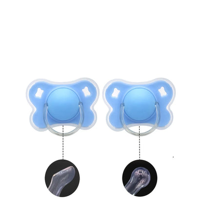 2pcs/pack Butterfly-shape Baby Pacifier Soother with Cover for Daily Use(Cherry Round Nipple) and Night Use(Thumb Nipple)