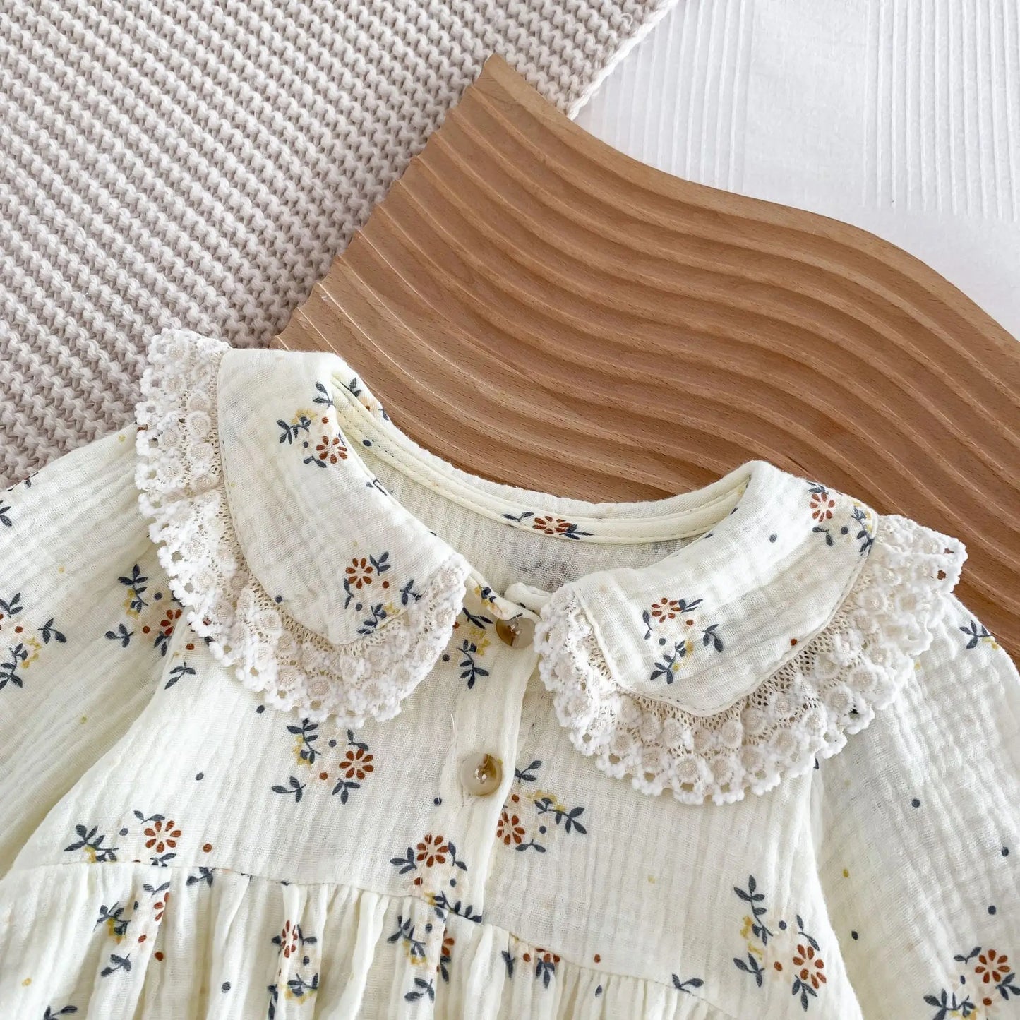 2025 Spring Newborn Infant Baby Girls Romper+Hat 2PCS Lapel Floral Rompers Kids Fashion Baby Clothing Newborn Baby Girl Jumpsuit