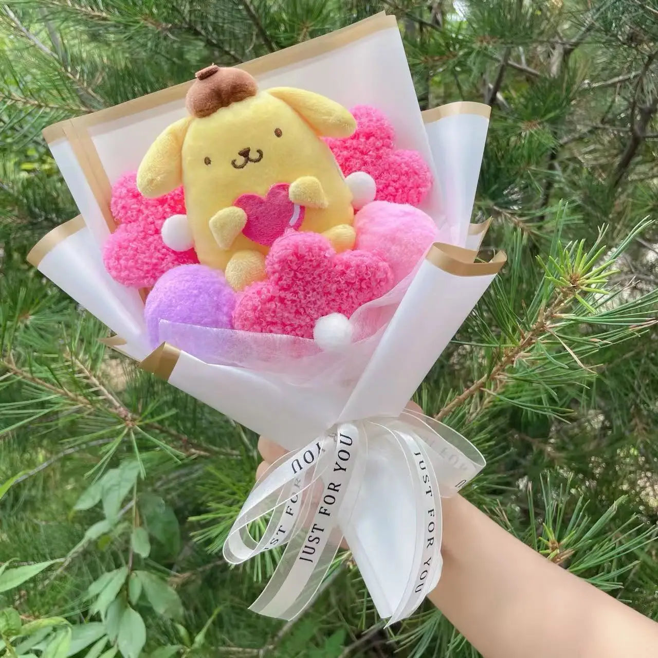 Cartoon My Melody Kuromi Cinnamoroll Kt Cat Plush Doll Creative Flower Bouquet Valentine Christmas Graduation Birthday Gift