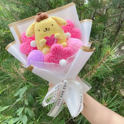 Cartoon My Melody Kuromi Cinnamoroll Kt Cat Plush Doll Creative Flower Bouquet Valentine Christmas Graduation Birthday Gift
