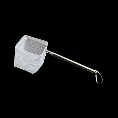 Aquarium Square Fishing Net With Suction Cup Extendable Long Handle Fishing Gear For Catching Fish Shrimp Tank Clean Accessories