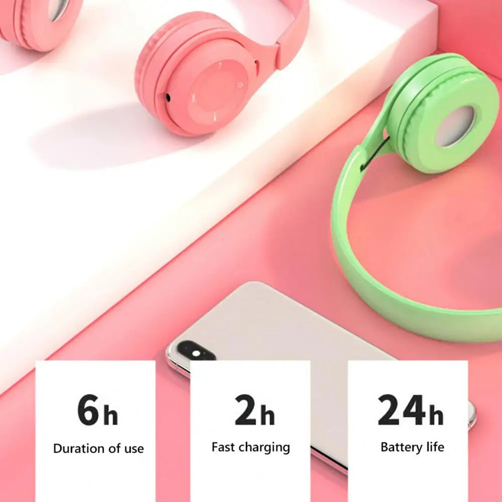 Y08 Wireless Bluetooth Headphone  Macaron Headphones Stereo Headband Gaming Headset with Mic Gamer Girl Gift for Mobile Tablet