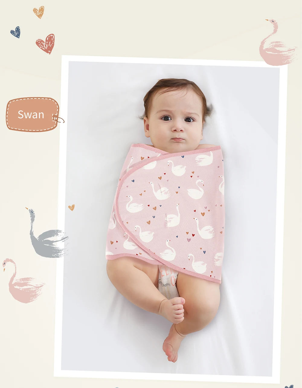 Bilayer Baby Wrap Blanket Newborn Baby Swaddle Tie Anti Startle Jump Blanket Summer Thin Cotton Soft Diaper Changing Blanket