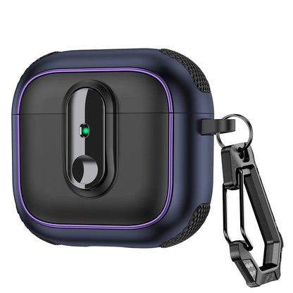 Armor locking clasp Earphone Cover For AirPods 4 3 2 Pro 3 With Plated Purple Strips With Magnetic Attraction Protective Case