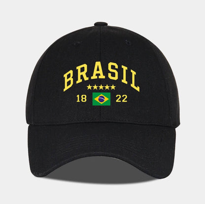 Brazil Flag Five-Star Soft-Top Baseball Cap Stylish Athletic Look Perfect for Daily Match Viewing and Outdoor Sports Great Gift