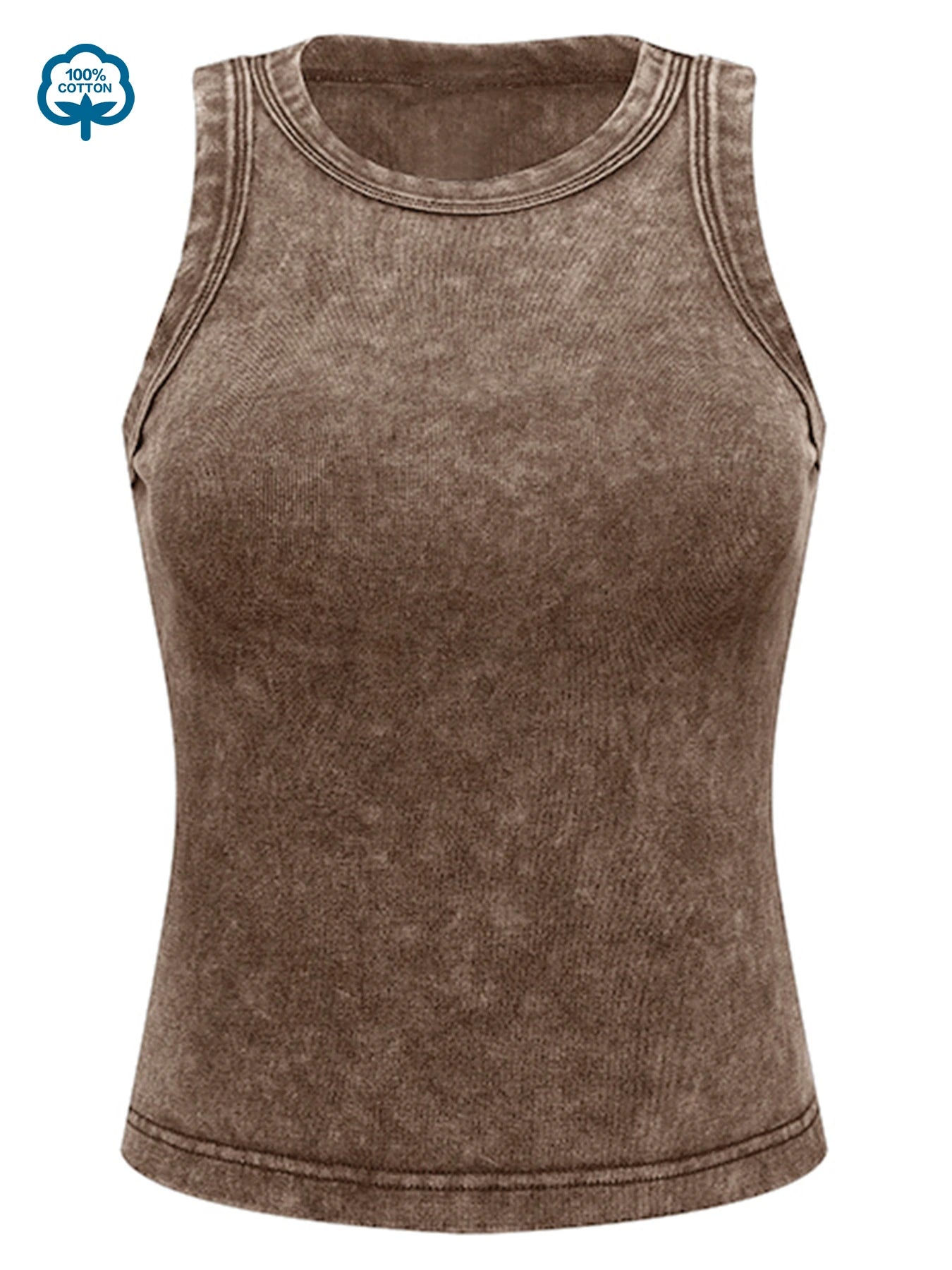 100% Cotton Solid Color Women Washed Vest Y2K Casual Tank Top Street Sleeveless Clothes Summer Rhinestone Craft Sportswear