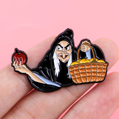 Funny Witch Enamel Pin Cartoon Old Men Brooch For Coat Women's Brooches Fashion Lapel Badges Jewelry Gift for Friends