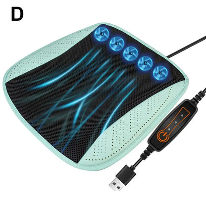 Summer Universal Car Cooling Cushion with 5/8 Fans, Three Wind Adjustment Cooled Chair Pad USB Seat Cushion Interior Accessories