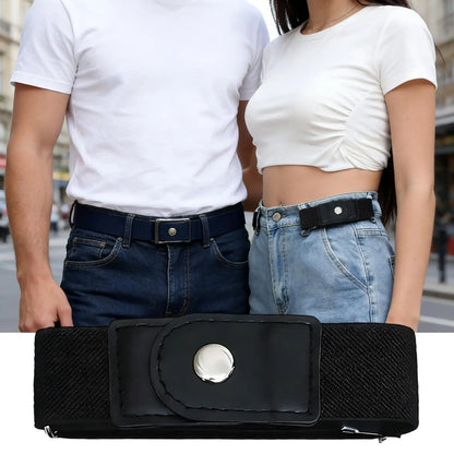 1 Pair No Buckle Elastic Belt Stretchable Adjustable Waistband for Women Men Jeans Pants Trousers Dresses Casual Fashion Wear