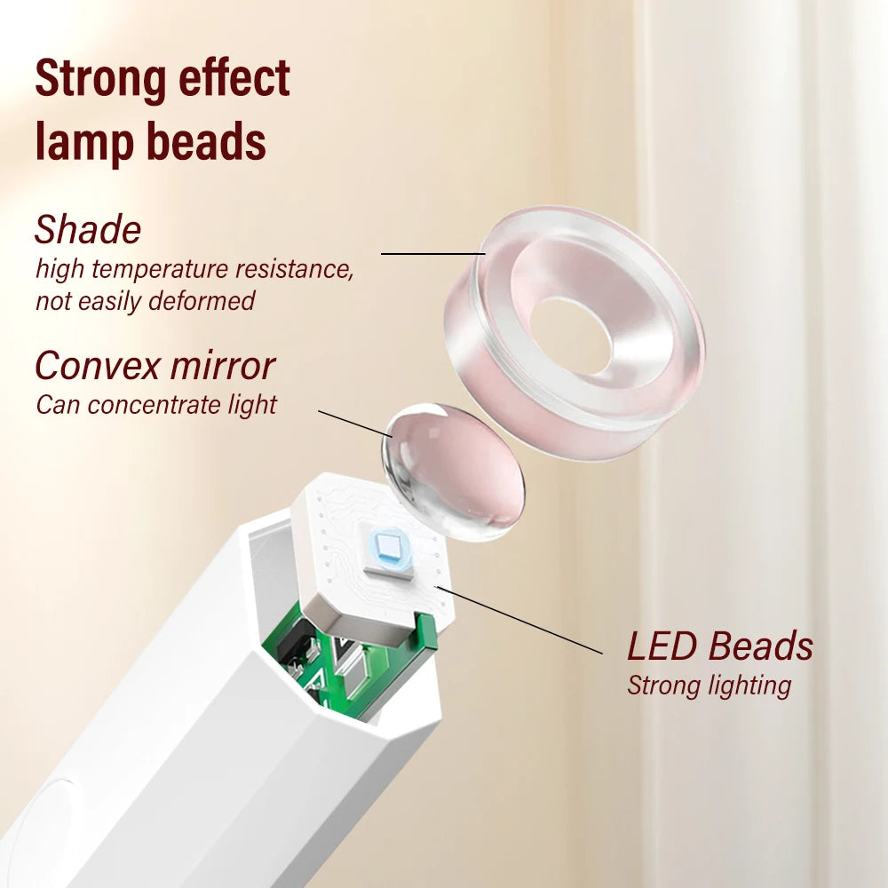 YIKOOLIN UV Light for Gel Nails Mini UV Nail Lamp Professional LED Light for Curing Gel Polish 2 Timing Modes for DIY Home Salon