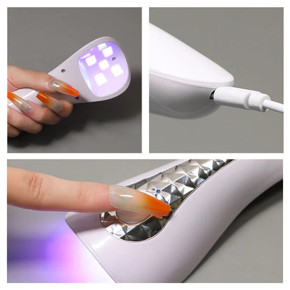 LINMANDA Handheld UV LED Nail Lamp USB Rechargeable Mini Manicure Lamp Nail Dryer With 5 Lamp Beads Quick Drying Gel Nail Polish