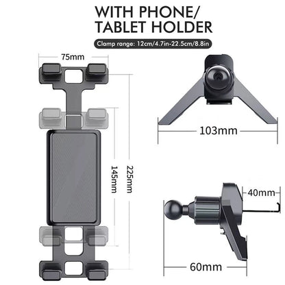 Car Tablet Holder 360Rotation Universal Adjustable Car Air Vent Mount Stand for iPhone iPad Air Mini Samsung Fold Xiaomi Tablets