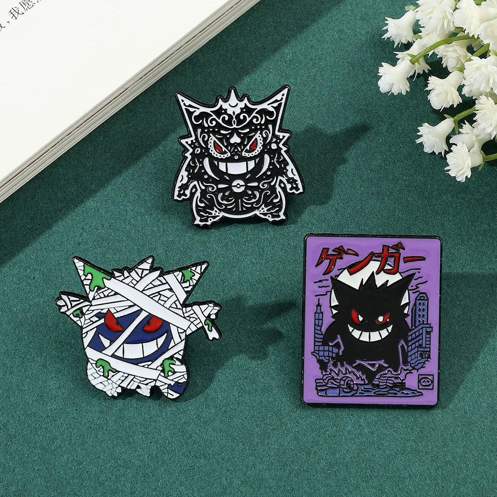 Pokemon Pikachu Game Console Enamel Pins Badges Brooches Japanese Anime Squirtle Funny Punk Denim Jacket Badge Lapel Pin Friend