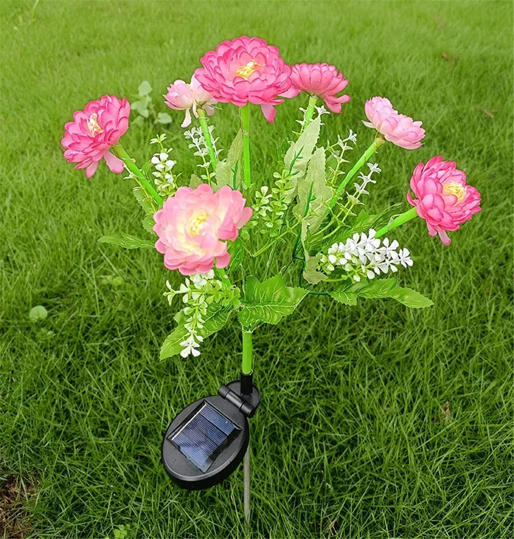Solar Lights Outdoor Lighting Solar Garden Light Snow Lotus Flower Lawn Lamp for Yard Patio Flower Party Lamp Wedding Mother Day