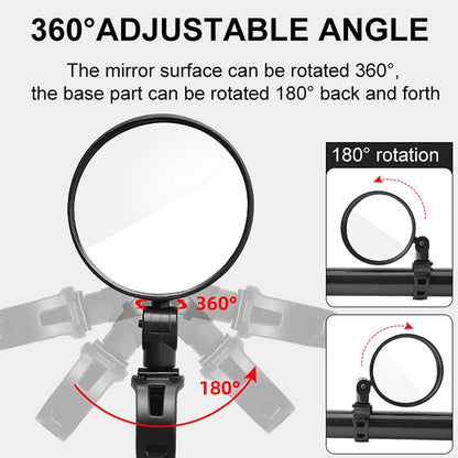 1pc Electric Scooter Rearview Mirror Rear View 360°Rotatable Mini Mirror for Xiaomi M365 M365 Pro Child Bike Scooter Accessories
