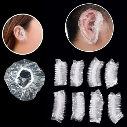 1-500pcs Disposable Hair Dye Earmuff Waterproof Ear Cover Baking Oil Wash Shower Bathing Barber Hairdressing Cleaning Accessorie