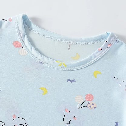 2-piece children's summer cute cartoon printed short sleeved shorts set for boys and girls casual and comfortable T-shirt shorts
