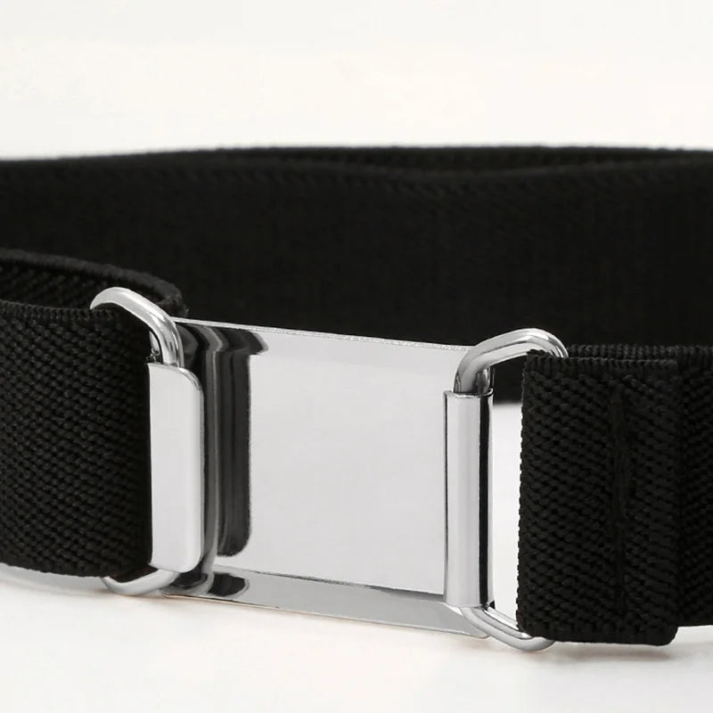 Women's Adjustable Elastic Stretch Belt Comfortable Invisible Waist Belt for Jeans Pants Dress Square Easy Buckles Waist Belt