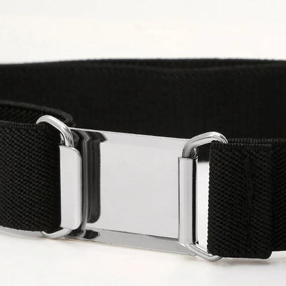 Women's Adjustable Elastic Stretch Belt Comfortable Invisible Waist Belt for Jeans Pants Dress Square Easy Buckles Waist Belt