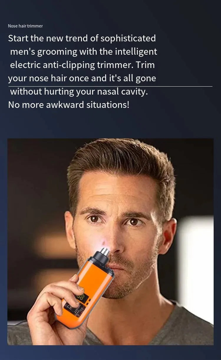 USB Rechargeable Nose and Ear Hair Trimmer for Men Electric Clipper Quick Charging Low Noise Washable Pocket Eyebrow Trimmer ﻿