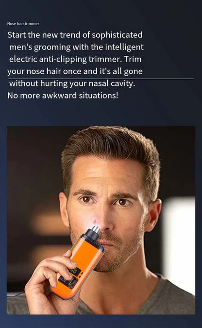 USB Rechargeable Nose and Ear Hair Trimmer for Men Electric Clipper Quick Charging Low Noise Washable Pocket Eyebrow Trimmer ﻿