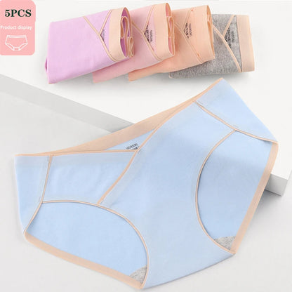 5PCS Cotton Maternity Panties High Waist Pregnant Panties Adjustable Belly Support Briefs for Pregnant Women Solid Color Panties