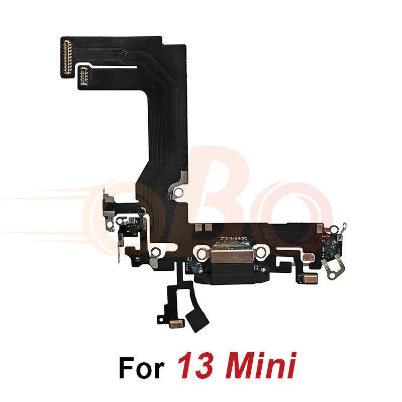 Charging Port Flex Cable for iPhone 11 12 13 Pro Max Mini Black White USB Charger Dock Connector with Microphone Repair (1PC)