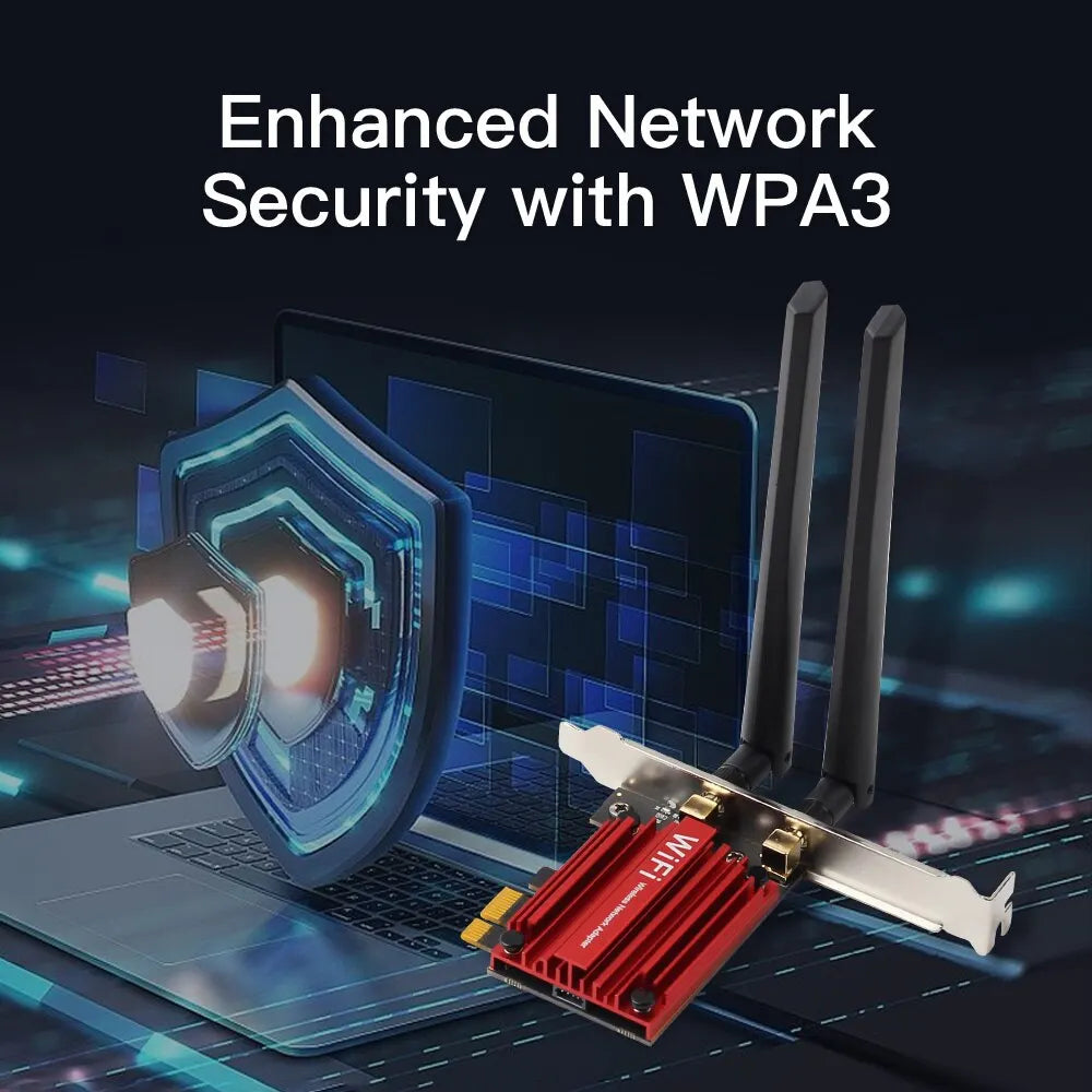 WiFi6E Intel AX210 Bluetooth 5.3 Triple Band 2.4G/5GHz/6GHz WiFi Card 802.11AX AX200 PCI Express Wireless Network Adapter PC